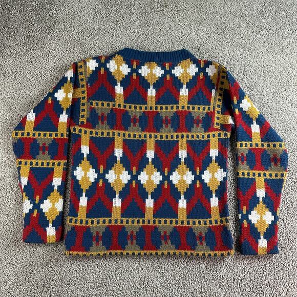 VTG 60s Jantzen Wool Mohair Sweater Mens Unisex M Multicolor Western Abstract - Picture 5 of 15
